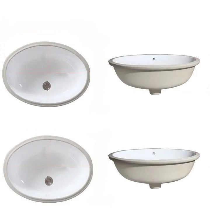 Modern Unterbauwaschbecken Oval Porzellan mit Pop-Up Abfluss