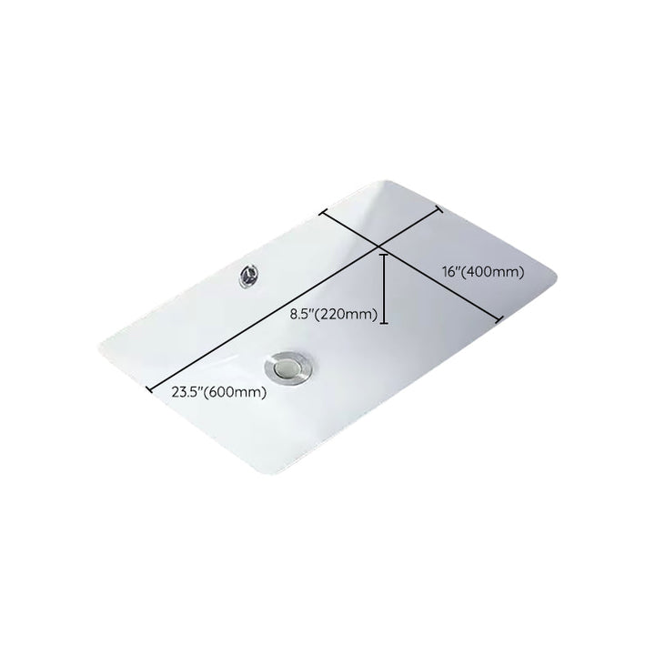 Modern Unterbauwaschbecken Oval Porzellan mit Pop-Up Abfluss