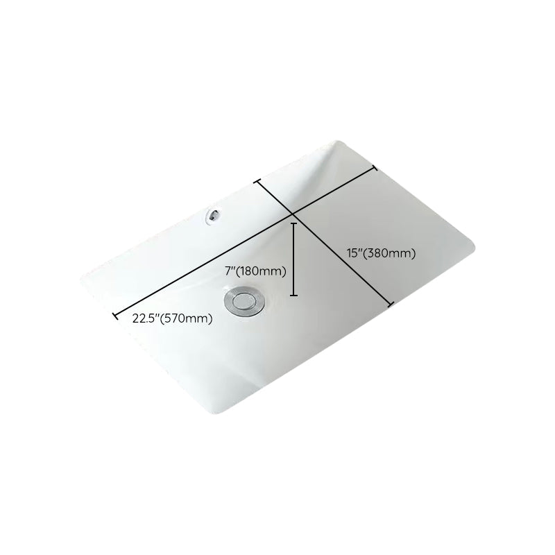 Modern Unterbauwaschbecken Oval Porzellan mit Pop-Up Abfluss