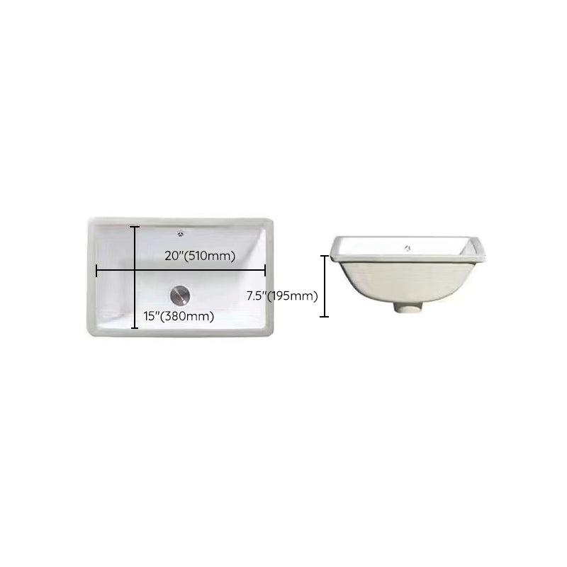 Modern Unterbauwaschbecken Oval Porzellan mit Pop-Up Abfluss