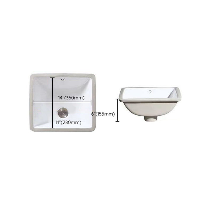 Modern Unterbauwaschbecken Oval Porzellan mit Pop-Up Abfluss