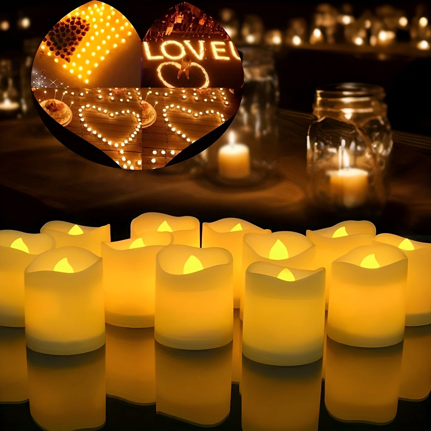 TwinkleLite Light – Flammenlose, flackernde elektrische LED-Kerzen
