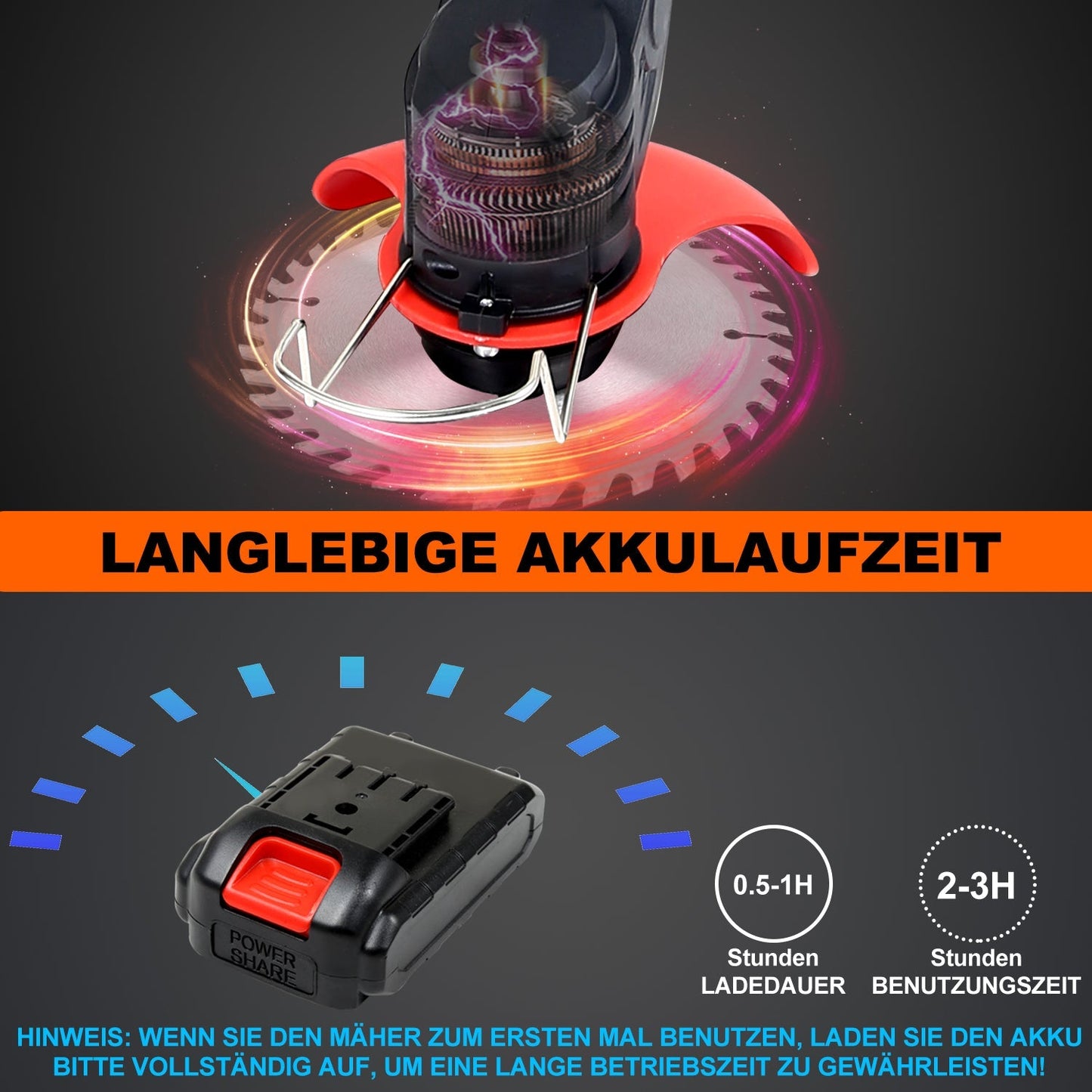 Akku Rasentrimmer 21V 8000 U/min | Karnz