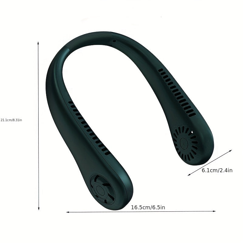 1pc Hände-frei Tragbarer Halsventilator - Wiederaufladbar, bladlos und USB-betrieben - Perfekt für Büro und Reisen | Karnz