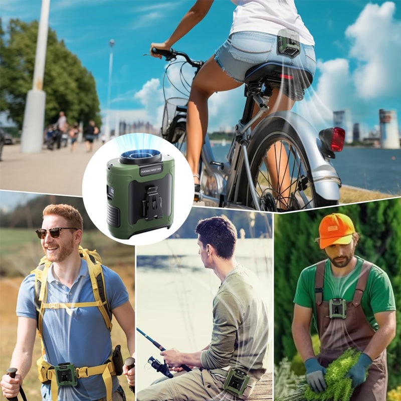 Tragbarer Gürtelventilator mit USB-Ladung | Karnz
