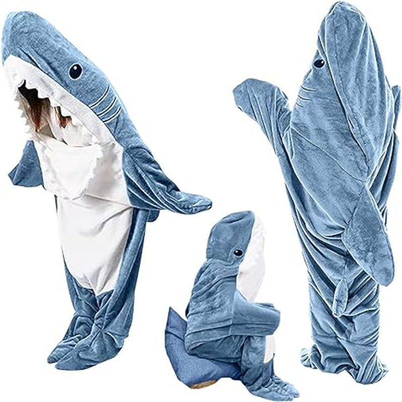 Plüsch Hai Decken Hoodie – Bequem tragbare Decke