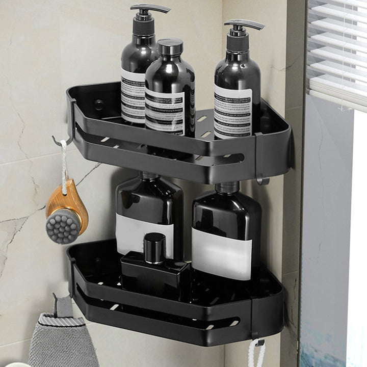 Modern 2/3-teiliges Badezimmer-Set Edelstahl Dreieckige Badregal aus Aluminium