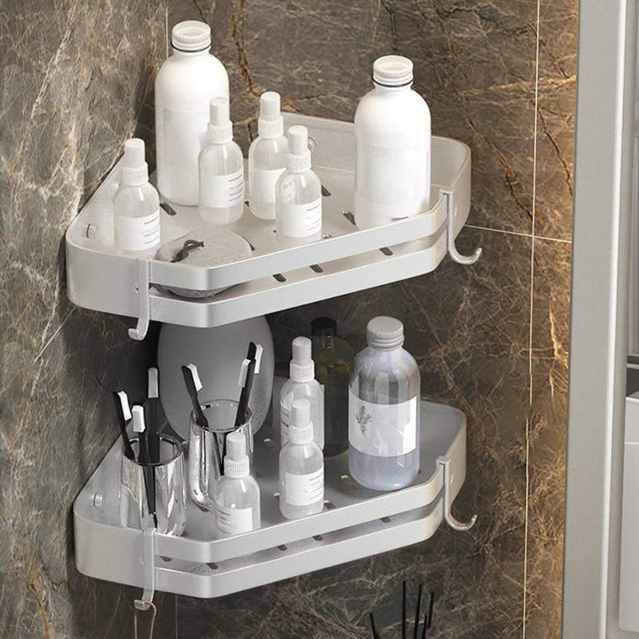 Modern 2/3-teiliges Badezimmer-Set Edelstahl Dreieckige Badregal aus Aluminium