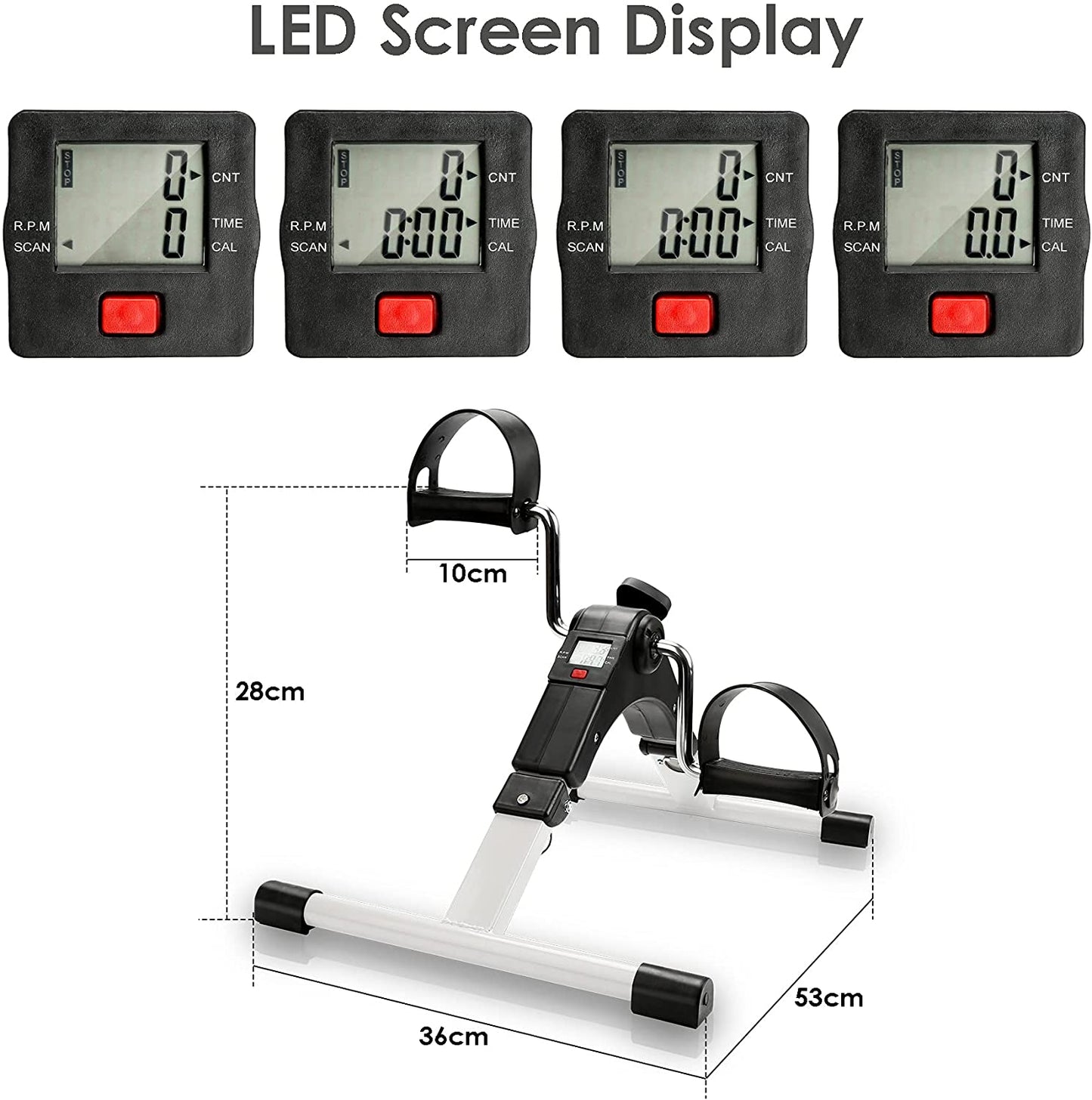 Mini-Heimtrainer Fitness Fahrrad Beintrainer mit LCD-Display | Karnz