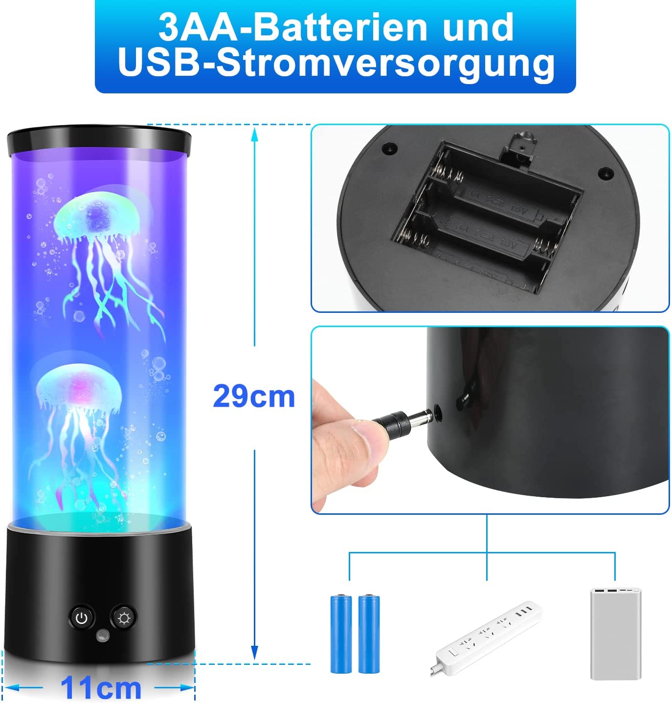 Quallenlampe Jellyfish Lampe RGB mit Fernbedienung | Karnz