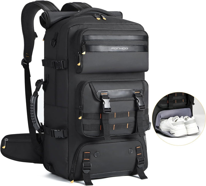 50L Flugbereiter Umwandelbarer Reise-Rucksack mit Schuhfach & USB-Anschluss | Karnz
