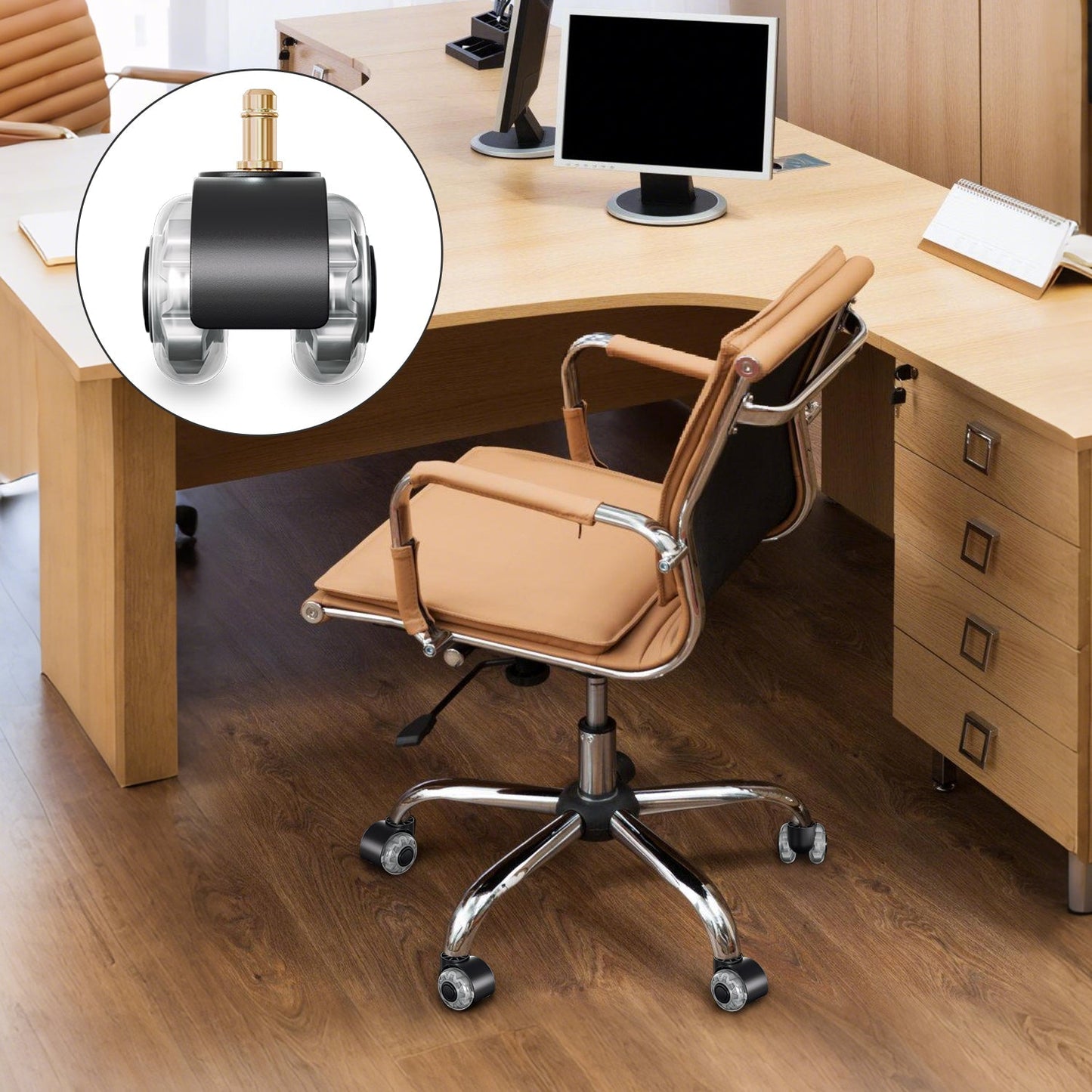5 Stück BürostuhlRollen Drehstuhlrollen 10mm x 22mm | Karnz