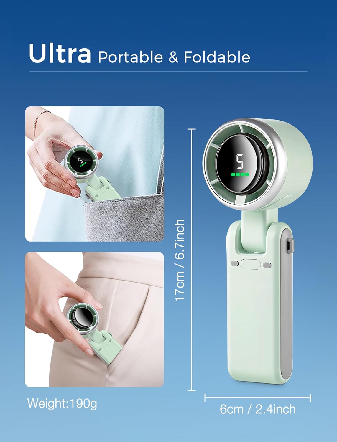 3-in-1 Mini Handheld Turbo Ventilator – Tisch-, Nacken- & tragbarer Kühlventilator (wiederaufladbar) | Karnz