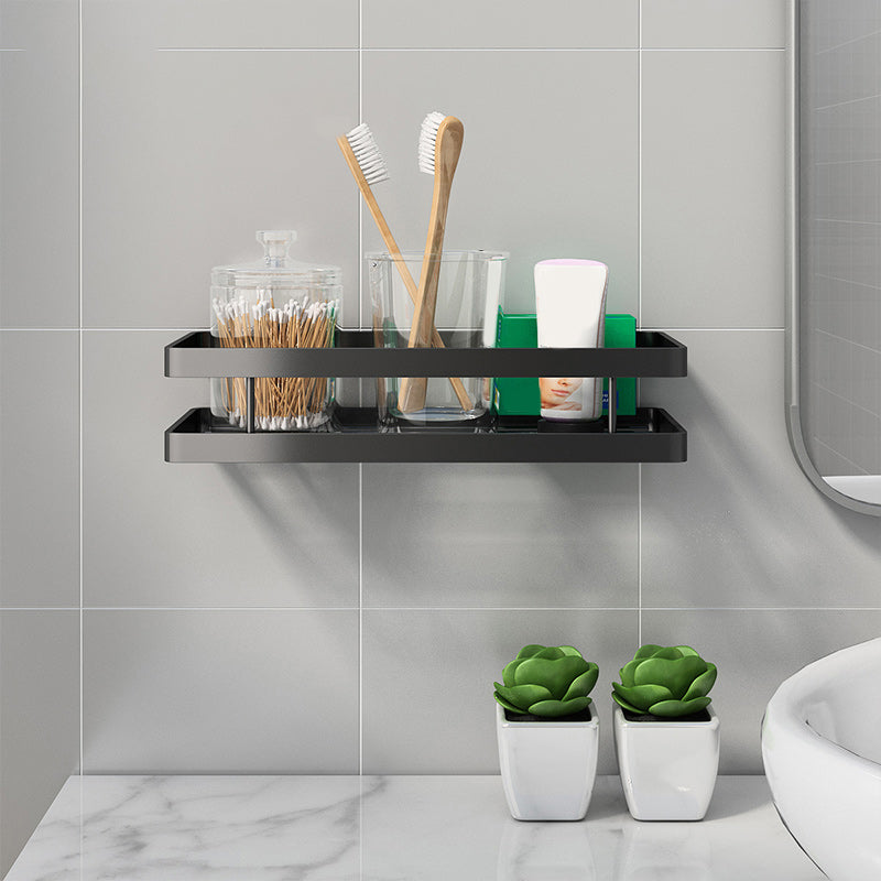 2-teiliges Badezimmerregal aus mattem schwarzen Metall Badezimmerzubehör Set
