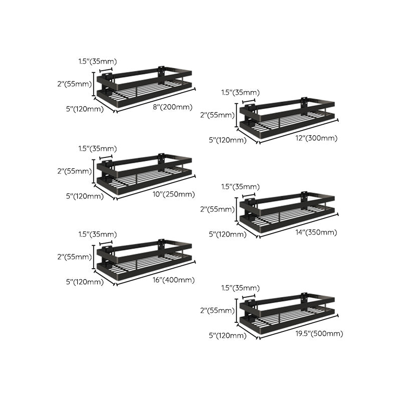 2-teiliges Badezimmerregal aus mattem schwarzen Metall Badezimmerzubehör Set