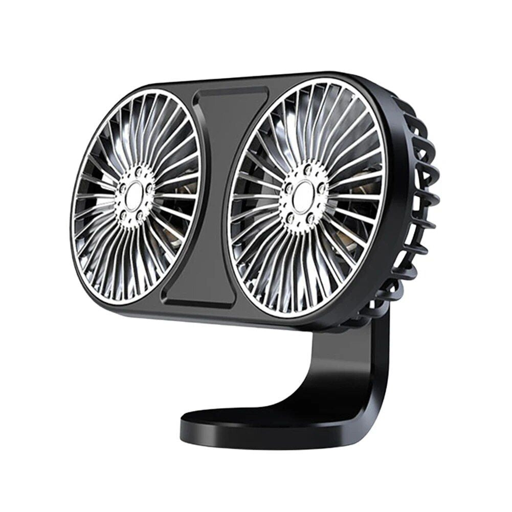 360° drehbarer Dual-Head USB Auto-Ventilator mit Ambientebeleuchtung | Karnz