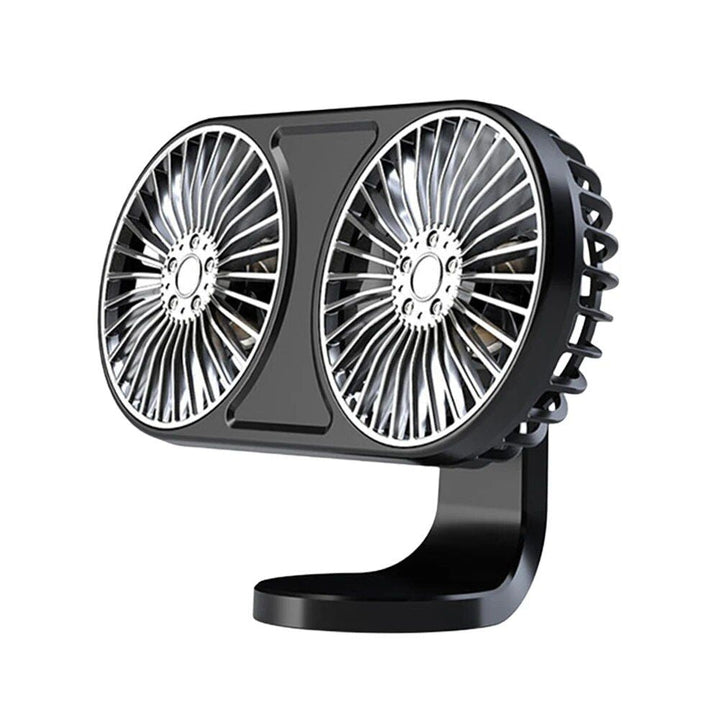 360° drehbarer Dual-Head USB Auto-Ventilator mit Ambientebeleuchtung | Karnz