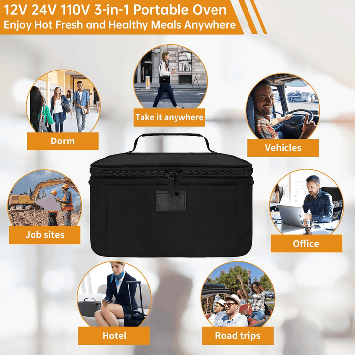 HeatGo Pro – Elektrischer tragbarer Lebensmittelwärmer Lunchbox mit 3-in-1 Anschluss | Karnz