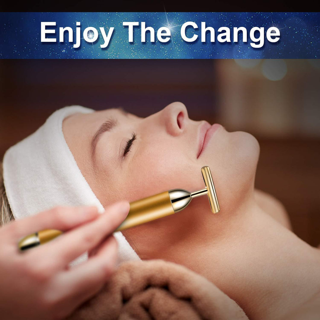 Gesicht T-Bar Gold-Massager | Karnz