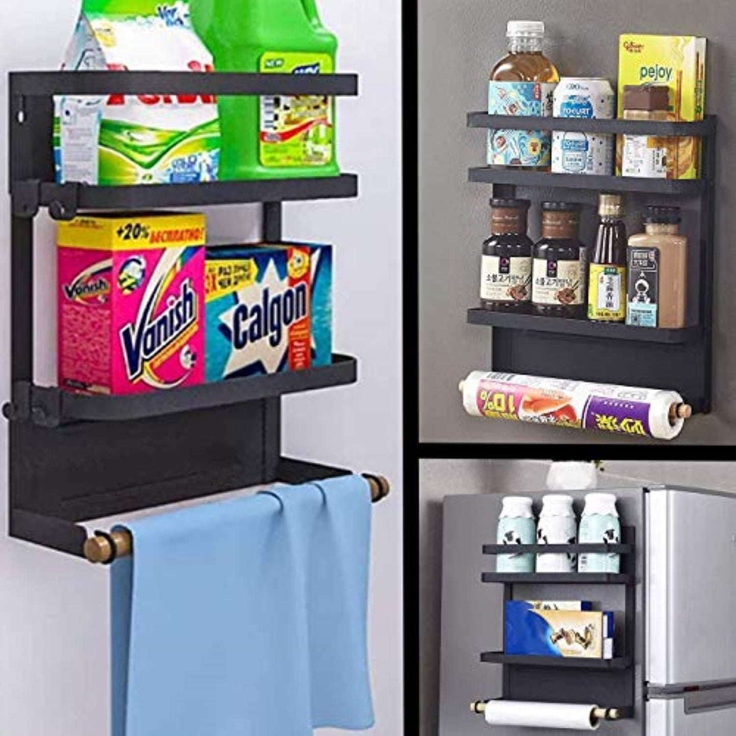 Magnetisches Gewürzregal für den Kühlschrank mit Papierhandtuchhalter – Oryden