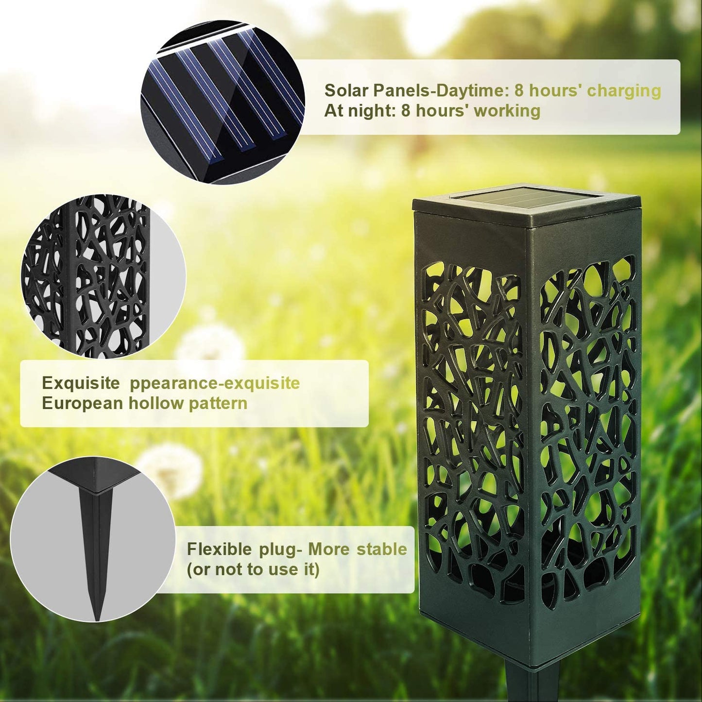 12X Solarleuchten LED Wegeleuchten Gartenbeleuchtung | Karnz