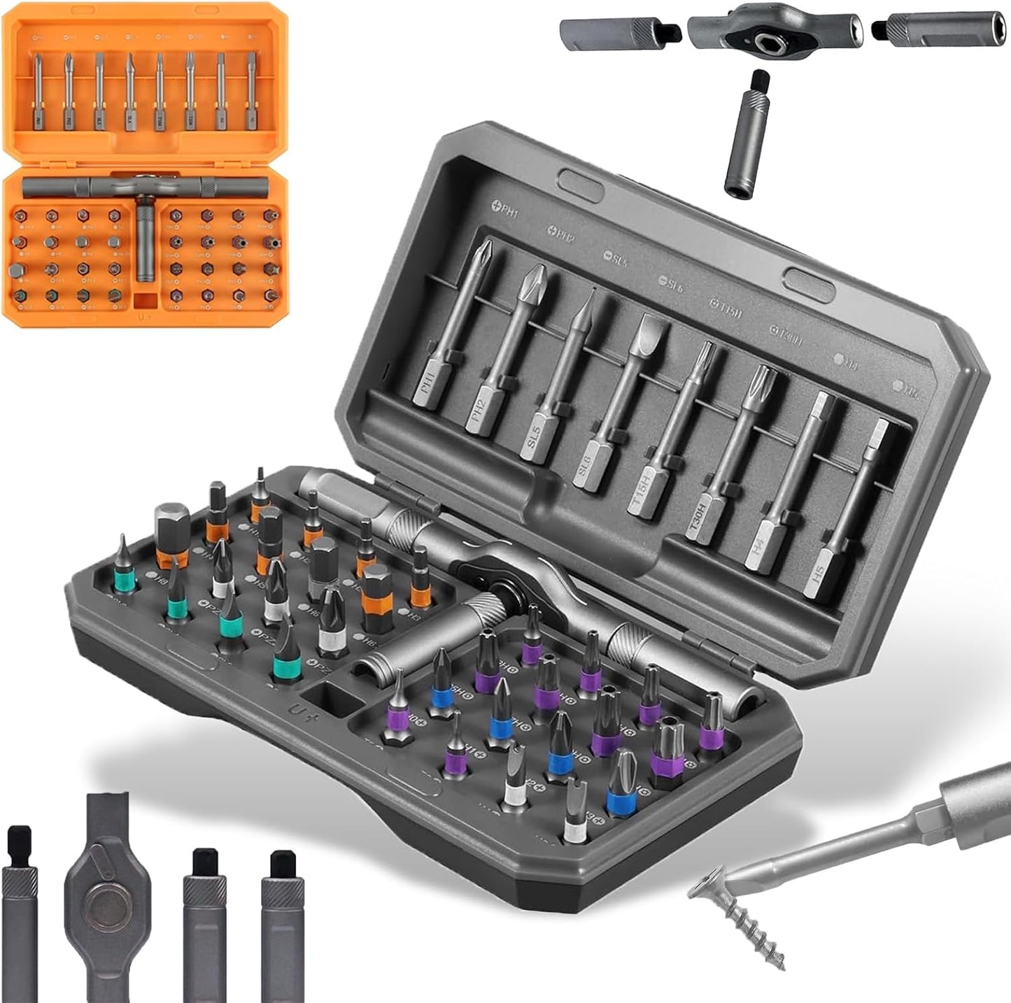 42-in-1 Magnetschraubendreher-Set – Präzisions-Reparaturwerkzeug-Set mit Bits und Griff – Fixaro