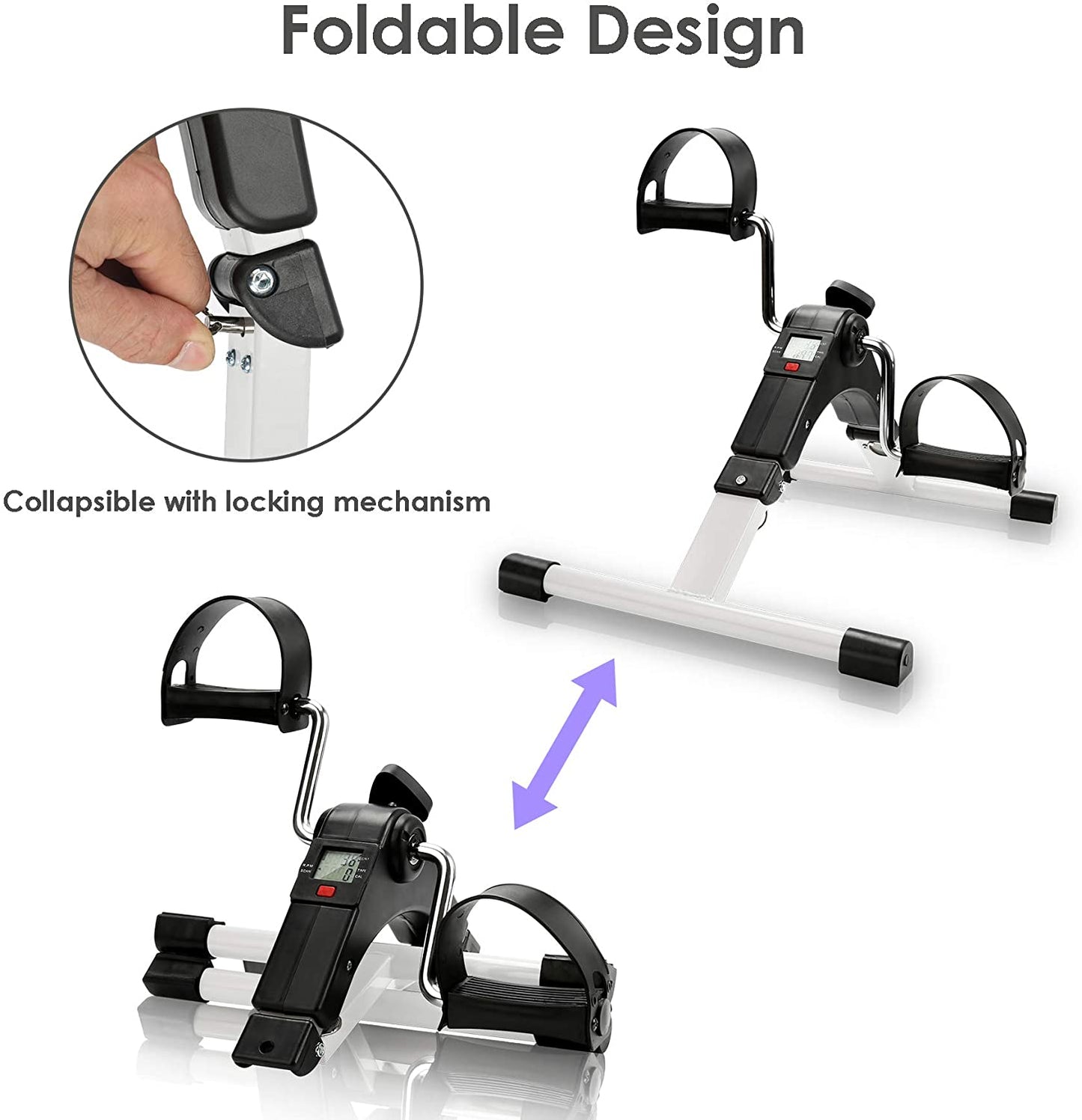 Mini-Heimtrainer Fitness Fahrrad Beintrainer mit LCD-Display | Karnz