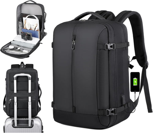40L erweiterbarer wasserdichter Reiserrucksack mit USB-Anschluss & 17” Laptopfach – AirVoyage | Karnz