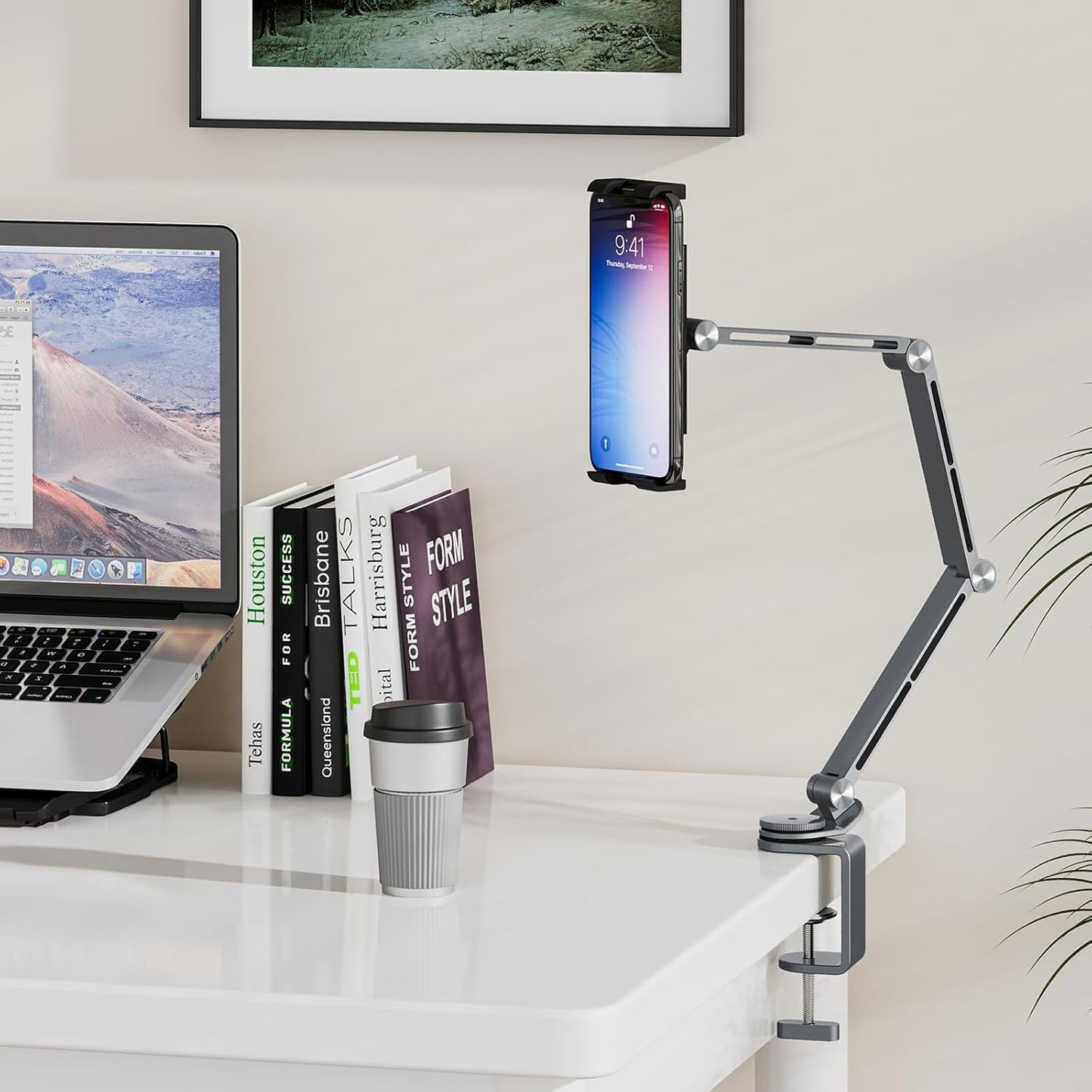 Verstellbarer Tablet-Tischständer aus Aluminium mit 360°-Drehung – Movaro