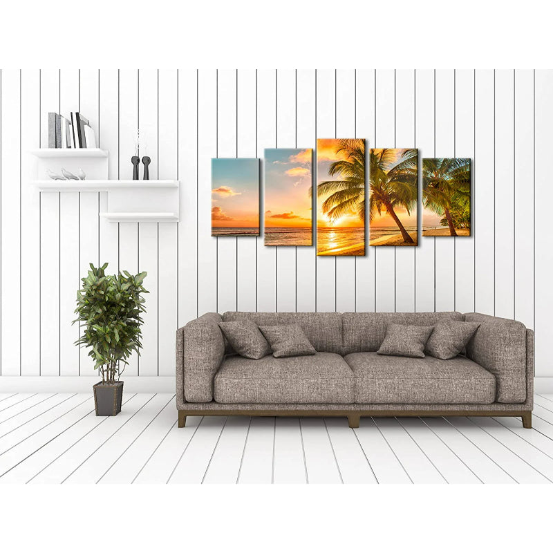 Set mit 5 gemütlichen Meeresmotiven auf Leinwand