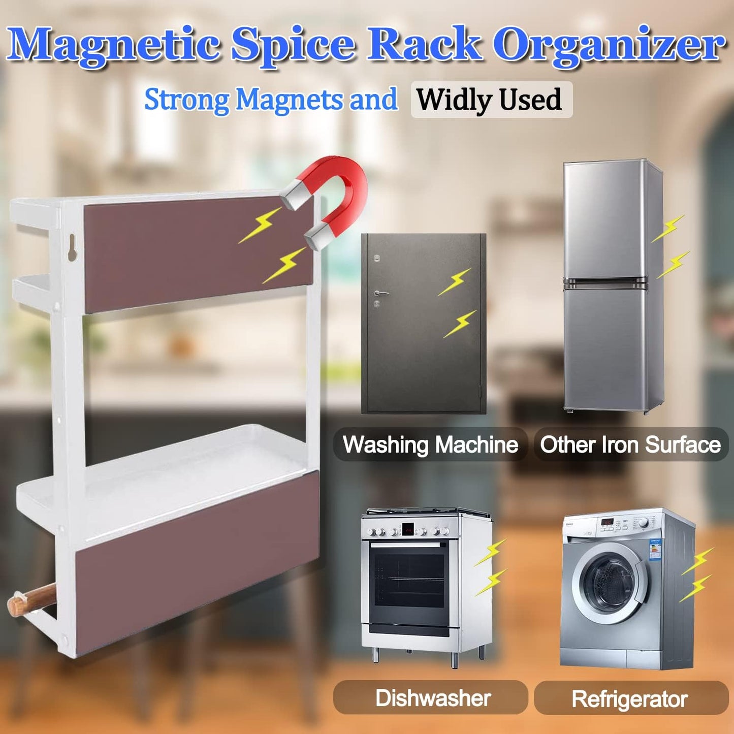 Magnetisches Gewürzregal für den Kühlschrank mit Papierhandtuchhalter – Oryden