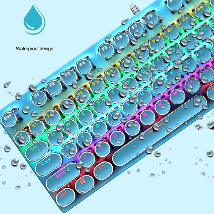 Mechanische Gaming-Tastatur mit 87 Tasten, RGB-Hintergrundbeleuchtung und blauen Schaltern