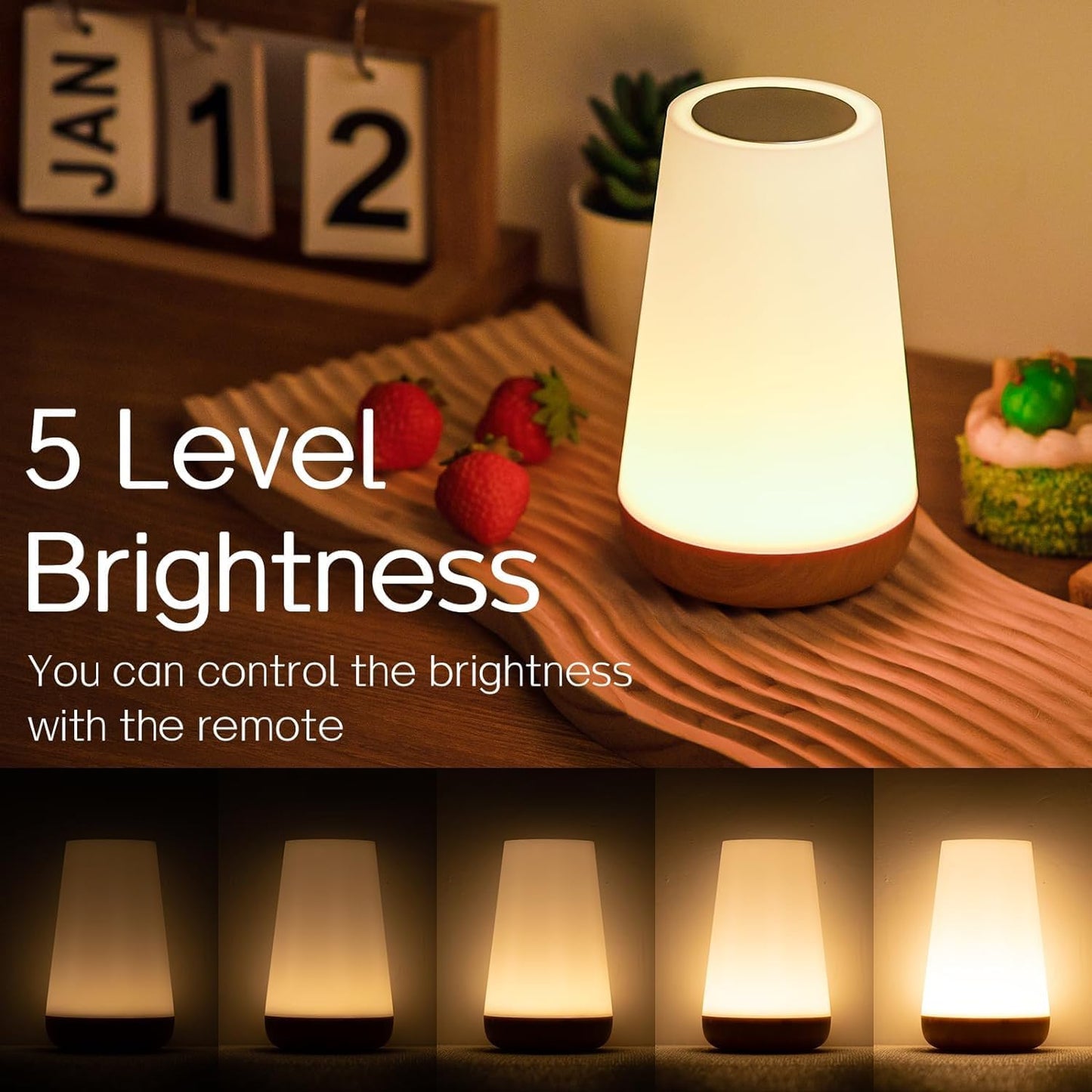 Karnz | Nachttischlampe, LED Touch Tischlampe, 13 RGB Farben wechselnd