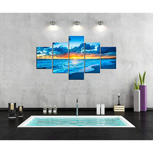 5 Stück Sunrise Seascape Kunstwerk Leinwand Gemälde