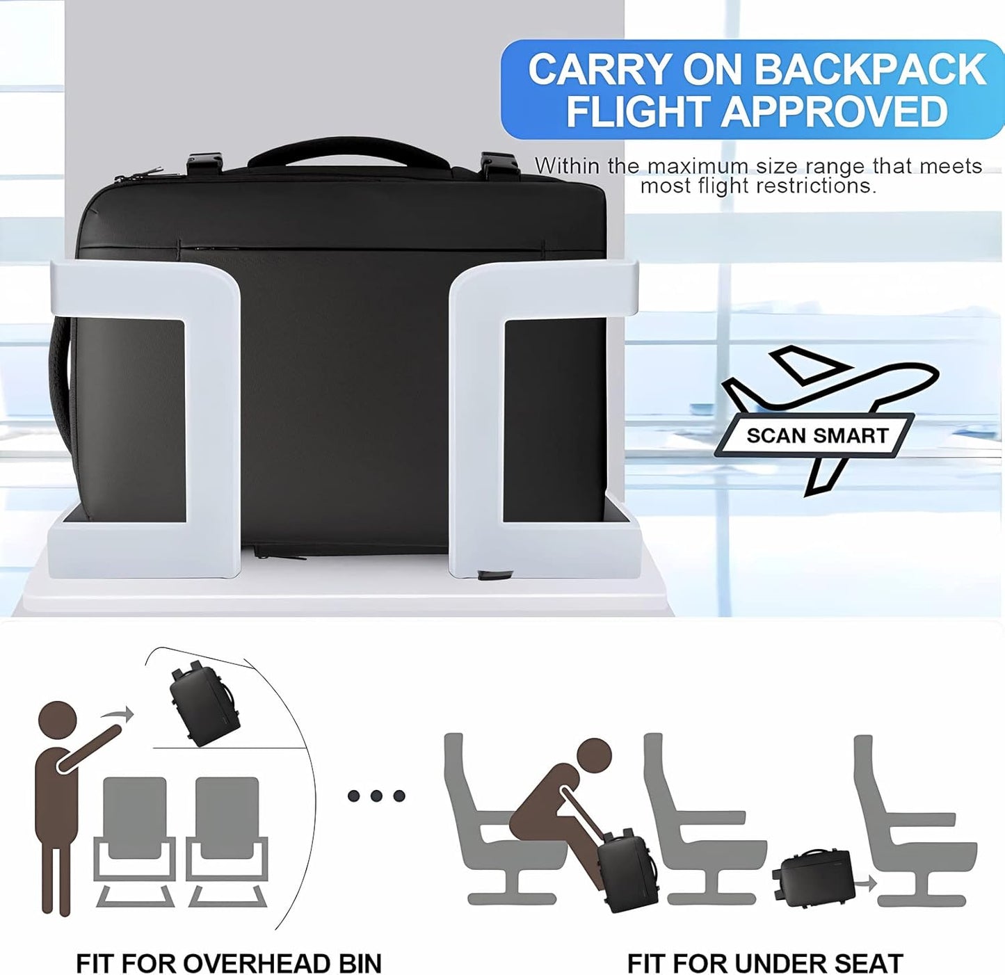 Erweiterbarer 26–45L wasserdichter Reisen-Rucksack mit Laptop-Fach & Duffle-Trage | Karnz