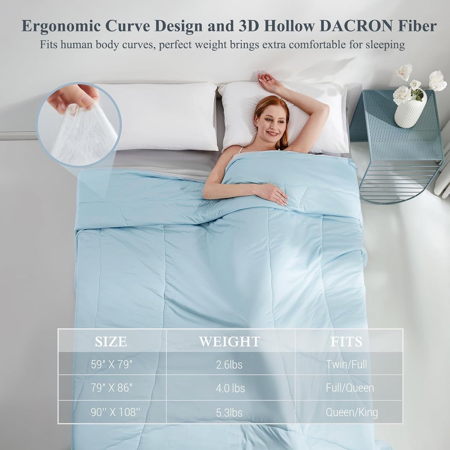 Ultra Soft Cloudy 3D Kühlkomforter Extreme Q Max 0.5-Blau & Grau | Karnz