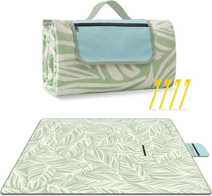 Extra große, wasserdichte Picknickdecke 200 × 200 cm mit 3 Lagen – MeadowRest