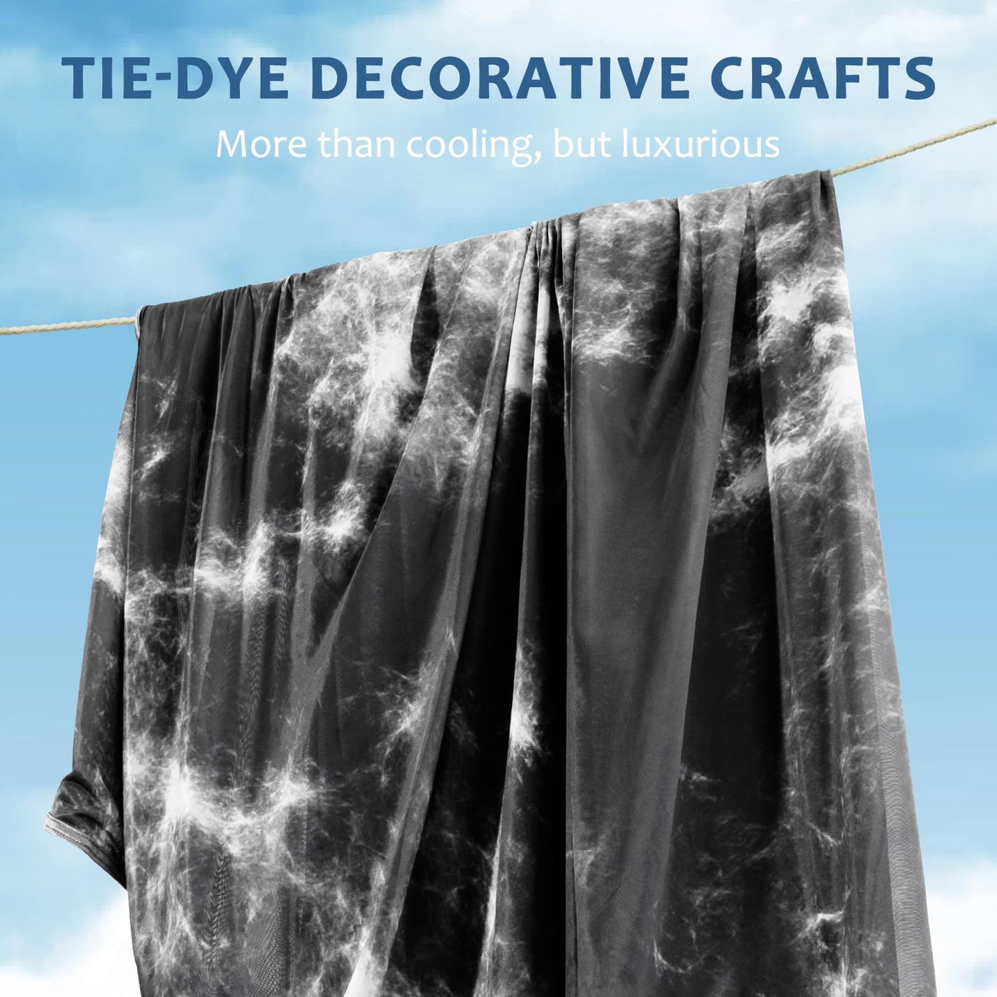 Tie-Dye-Kühldecke – Q-Max 0.5+ Doppel-Layer Doppelseitige Kühlberührung Decke für angenehme Sommernächte - Grau | Karnz