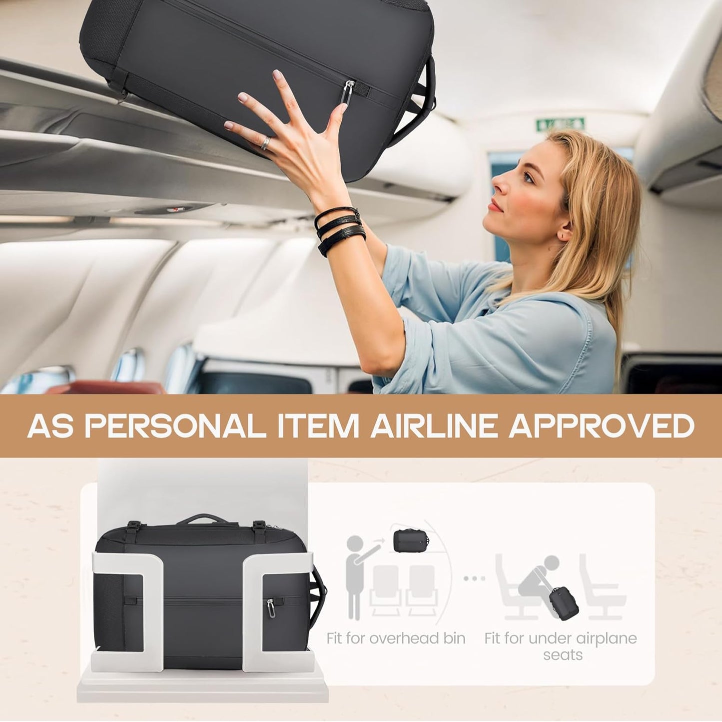 40L erweiterbarer wasserdichter Reiserrucksack mit USB-Anschluss & 17” Laptopfach – AirVoyage | Karnz