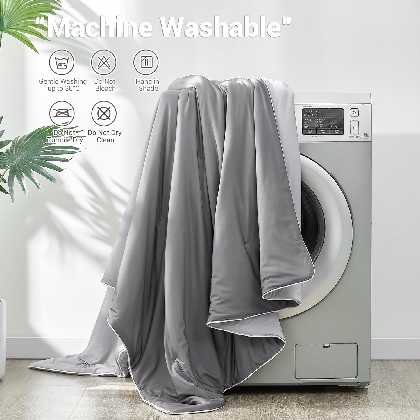 Kühlende Komfortdecke Q-Max > 0,5, Atmungsaktiv & Weich, Gradation Grau | Karnz