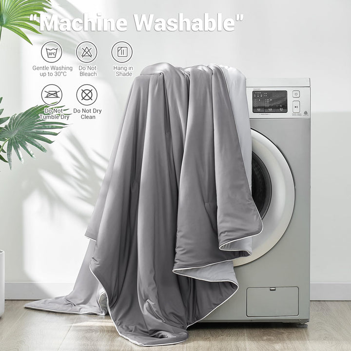 Kühlende Komfortdecke Q-Max > 0,5, Atmungsaktiv & Weich, Gradation Grau | Karnz