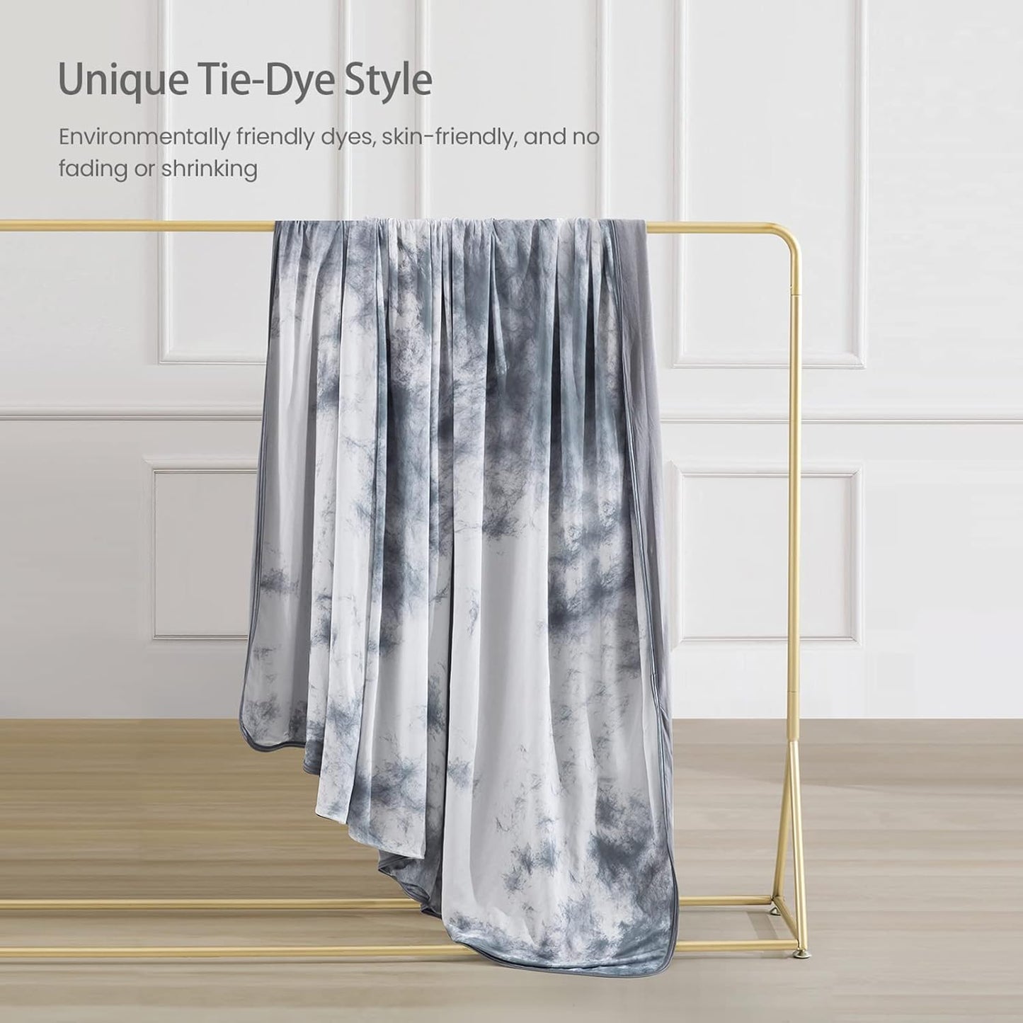 Tie-Dye Kühle Decke – Q-Max > 0.5, Beidseitig & Stilvoll Farbe Grau | Karnz
