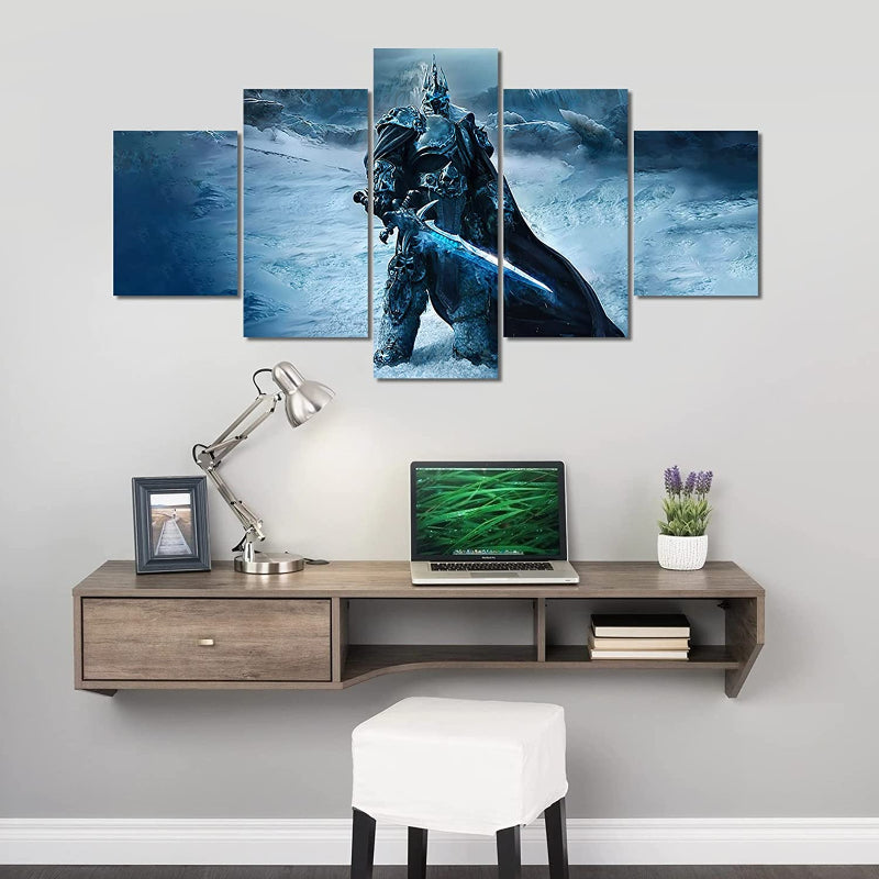 5-teilige Lich King Leinwand Wandkunst Malerei