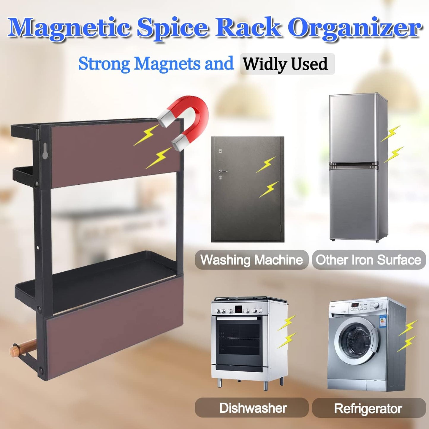 Magnetisches Gewürzregal für den Kühlschrank mit Papierhandtuchhalter – Oryden