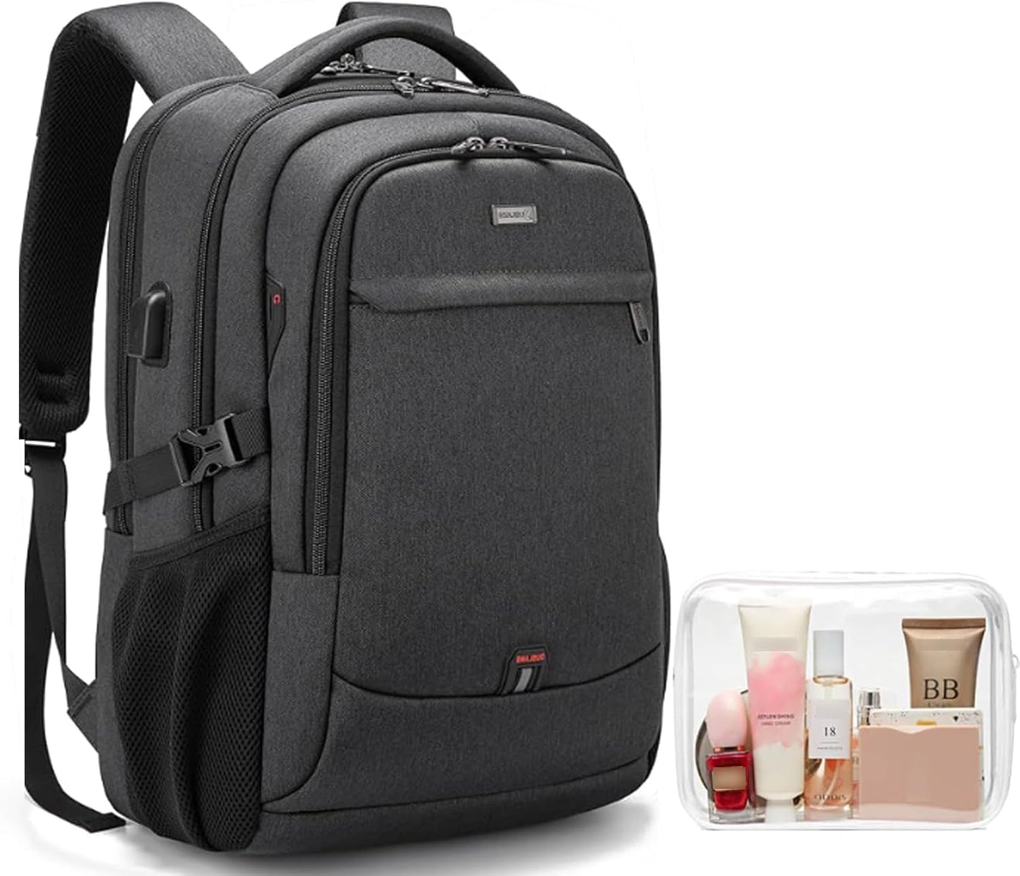 Wasserabweisender Reise-Laptop-Rucksack mit USB-Anschluss & organisierter Aufbewahrung | Karnz