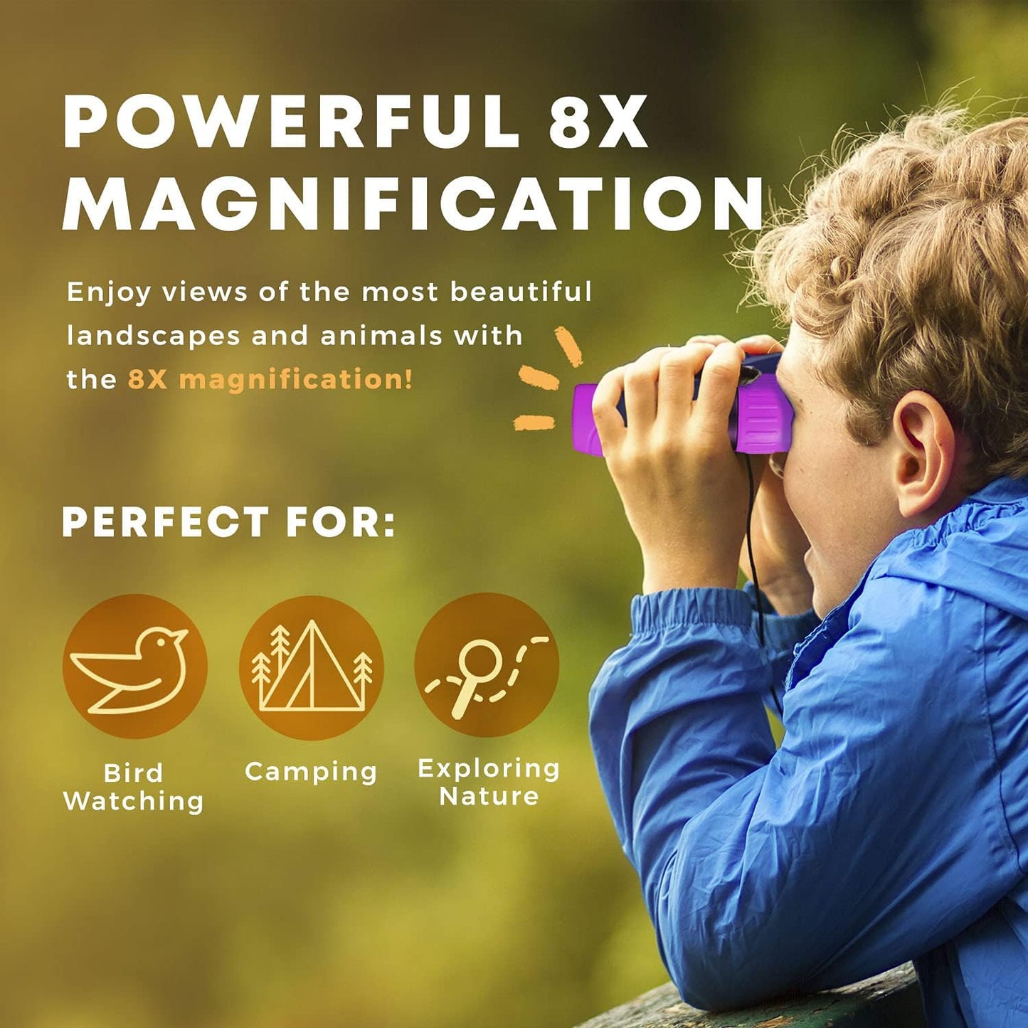 Karnz | Fernglas für Kinder Leichtgewichtiges Outdoor-Abenteuer