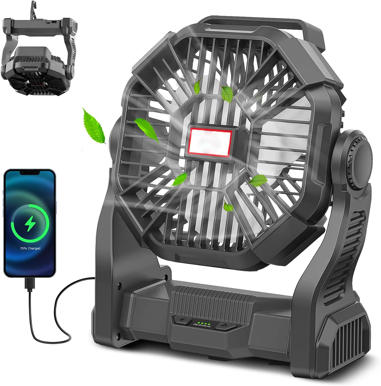 Tragbarer wiederaufladbarer Campingventilator | Karnz