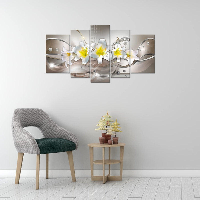 Set mit 5 Lilien-Leinwandbildern