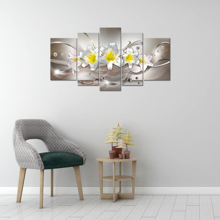 Set mit 5 Lilien-Leinwandbildern