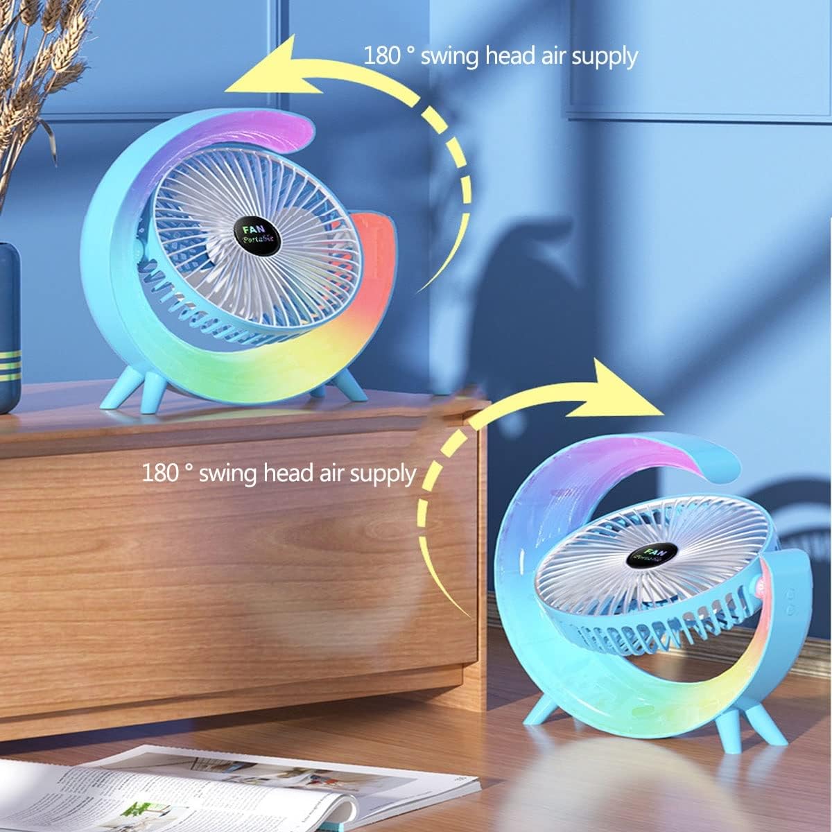 Multifunktionaler bunter Schreibtischventilator | Karnz